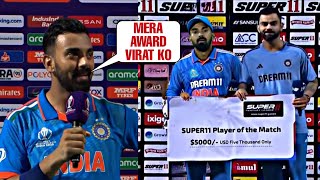 Kl Rahul heart did this for Virat Kohli after winning MOM award won everyones heart  INdvsAUS [upl. by Efrem]