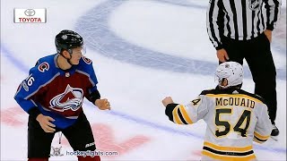 Adam McQuaid vs Nikita Zadorov Oct 11 2017 [upl. by Hceicjow]