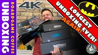 Batman Gotham City Chronicles 4k Unboxing with Board Game Coffee [upl. by Lurie42]