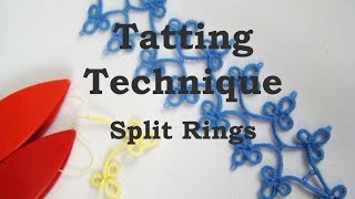 Tatting Technique Split Rings [upl. by Allerim]