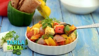 Coloured Capsicum and Paneer Subzi Healthy Subzi by Tarla Dalal [upl. by Wallache991]