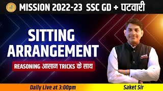 Sitting Arrangement Short Tricks  Reasoning Classes  Patwari SSC GD  By Saket Sir [upl. by Lizette]