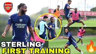 Crazy Energy🔥Raheem Sterling First Training at Arsenal  Sterling Shocked New Teammates amp Arteta [upl. by Suiratnod]