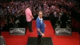 Premier League Darts 2008  Week 4  Peter Manley v Phil Taylor pt 1 [upl. by Nyladnewg]