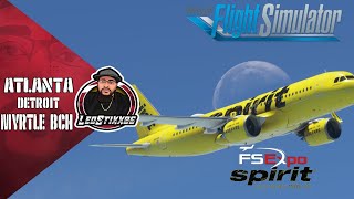 MSFS 🔴Live🔴  FlyByWire A32NX  Banana Bus  Atlanta✈️Detroit✈️Myrtle Beach [upl. by Nefen]