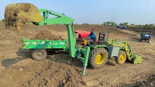 Tractor JCB  Backhoe Loader Attachment for Tractor Loading mud in Pond mahindra 275 Eicher 548 [upl. by Anita552]