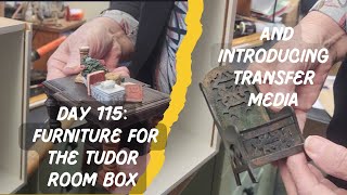 Furnishing My Miniature Tudor Room Box and Introducing Transfer Media [upl. by Pinsky]