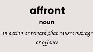 affront [upl. by Fadil]