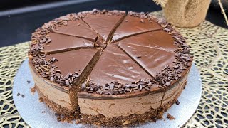 Torta al cioccolato più gustosa del mondo ricetta facile e veloce Niente forno uova e gelatina [upl. by Noremmac]