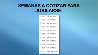 ¿Cuantas semanas cotizadas se necesitan para jubilarse en el IMSS [upl. by Amled]