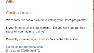 How to fix Error Couldnt Install Office [upl. by Manly720]