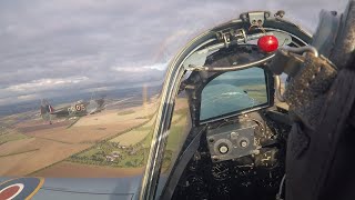 Onboard with Peter Teichman as he flies in Spitfire Balbo at Duxford 2018 [upl. by Hanyaz]