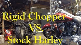 Rigid Chopper Vs Stock Harley  My Perspective [upl. by Assirok]