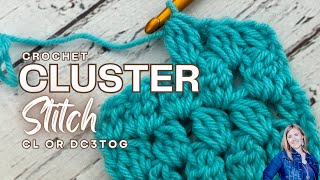 CROCHET CLUSTER STITCH  Slow amp Close up Tutorial  DC3Tog  Hope Corner Farm Crochet [upl. by Jard381]