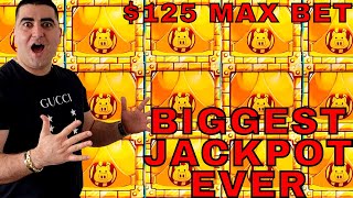 BIGGEST JACKPOT Ever On YouTube For Huff N More Puff  Las Vegas Mega Jackpots [upl. by Enamrej]