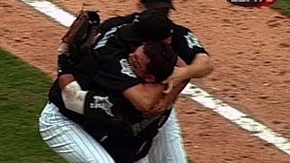 2003 NLDS Gm4 Conine Rodriguez combine to get final out at the plate Marlins advance to NLCS [upl. by Masha]