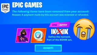 SKIN IKONIK RIMOSSA DAL VOSTRO ACCOUNT DI FORTNITE COSA STA SUCCEDENDO [upl. by Galven45]