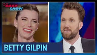 Betty Gilpin  Playing an AIFighting Nun on quotMrs Davisquot  The Daily Show [upl. by Aiak]