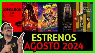 ESTRENOS AGOSTO 2024 Netflix Max Amazon Disney Apple TV Y Cines [upl. by Appolonia]