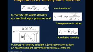 Lecture23Evaporation in Hydrology [upl. by Cioffred]