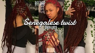 Senegalese twist over locs tutorial [upl. by Pinchas685]