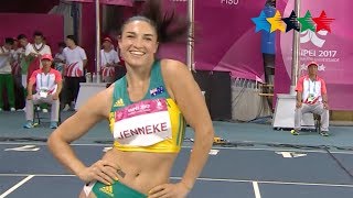 Michelle Jenneke brings her warm up dance back 29th Summer Universiade 2017 Taipei Chinese Taipei [upl. by Yehsa]