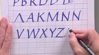 Calligraphy for Beginners  Simple Upper Case Italic Alphabet Tutorial wJoanne Fink [upl. by Sel]