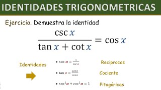 Demostrar la Identidad Trigonometrica  Nivel 1 Ejemplo 2 [upl. by Mines654]