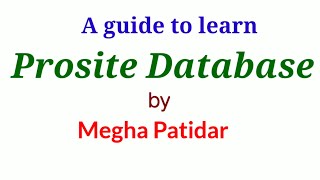 Prosite Database by Megha Patidar [upl. by Parthen]