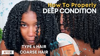 STOP WASTING PRODUCT How To Properly Deep Condition Dry Coarse Natural Hair [upl. by Donny]