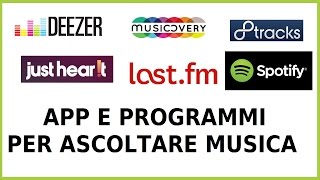 app programmi e siti per ascoltare musica gratis pc computer [upl. by Yorke]