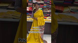 Price Rs1199  WhatsApp6369545679  Mirchi Soft Linen Cotton Sarees  Shopruffletrends [upl. by Alwin]