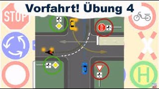 Vorfahrtstraining 4  Vorfahrt  Vorrang  Theorieprüfung  abknickende Vorfahrt [upl. by Humberto]