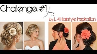 ✔ Challenge  Coiffure de mariée  LA Hairstyle Inspiration [upl. by Ahtekahs]