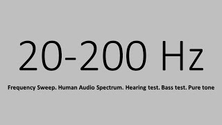 20200 Hz Frequency Sweep Human Audio Spectrum Hearing test Bass test Pure tone [upl. by Ahsenev]