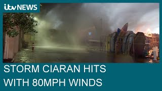 Schools shut and danger to life warnings as Storm Ciarán hits UK and Channel Islands  ITV News [upl. by Denison]