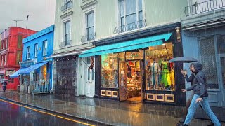 Grey amp Rainy London Walk in Notting Hill amp Kensington on Windy Winter Morning  4K 60FPS [upl. by Hazem60]