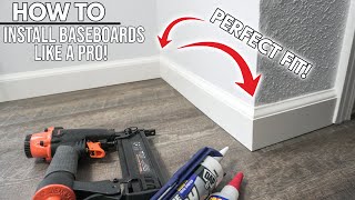 How To Install Baseboard Like A Professional With No Gaps DIY Pro Tips And Tricks For Beginners [upl. by Shoshanna]