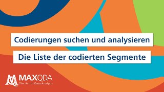 Codierungen suchen und analysieren [upl. by Bluefield]