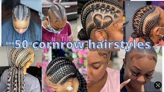 50 beautiful cornrows stitch braids hairstyles 2022 [upl. by Grane]