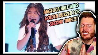 Angelica Hale Golden Buzzer for SECOND TIME on AGT Champions   Angelica Hale Fight Song Reaction [upl. by Goat]