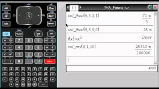 Function for Volume of Revolution [upl. by Sax]