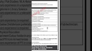 Army Public Schools and Colleges Rawalpindi Jobs [upl. by Trenton24]