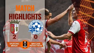 SPORTING BRAGA 2 0 MACCABI PETAH TIKVA UEFA EUROPA LEAGUE HIGHLIGHTS  25072024 [upl. by Hoxie512]