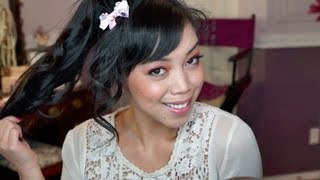 Cute amp Easy High Ponytail Hair Tutorial using Drugstore Products  itsJudyTime [upl. by Caldera]