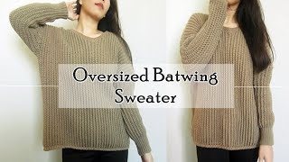 How to Crochet Oversized Batwing Sweater [upl. by Lavery]