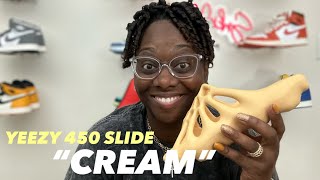 THESE ARE NICE Yeezy 450 slide Cream REVIEW  ON FEET [upl. by Prunella]