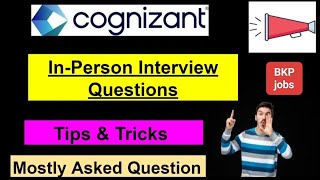 70 Cognizant Interview Question  Tips to Clear  Cognizant GenC  ITPT  Interview Question [upl. by Vasilek]