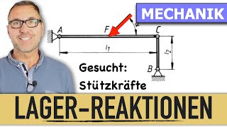 Wie berechne ich Reaktionen am Auflager  Festlager  Loslager  Bauteile freischneiden  Statik [upl. by Flagler112]