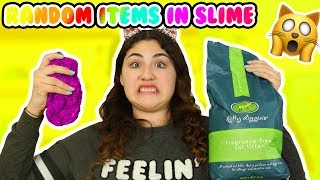 RANDOM ITEMS IN SLIME  PUTTING RANDOM ITEMS IN SLIME  Slimeatory 204 [upl. by Yllop]